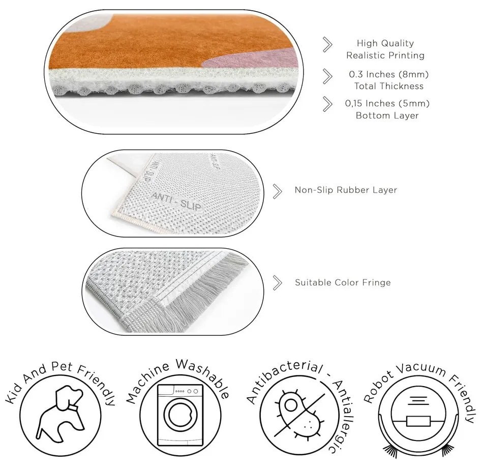 Оранжева пътека подходяща за пране 60x230 cm Squiggly Orange – Mila Home