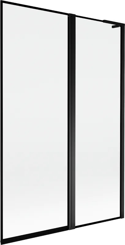 Mexen Mist L параван за вана 2-крилен десен 120 x 150 см, черна рамка, черен - 8A9L-120-011-70-70-P