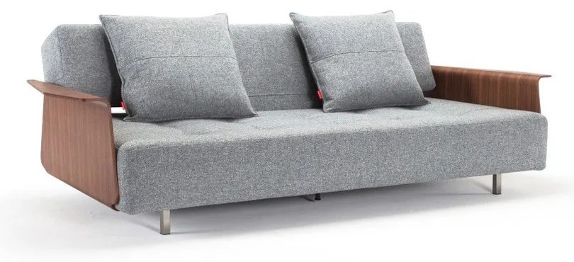 Сив разтегателен диван с подлакътници Twist Granite Long Horn - Innovation