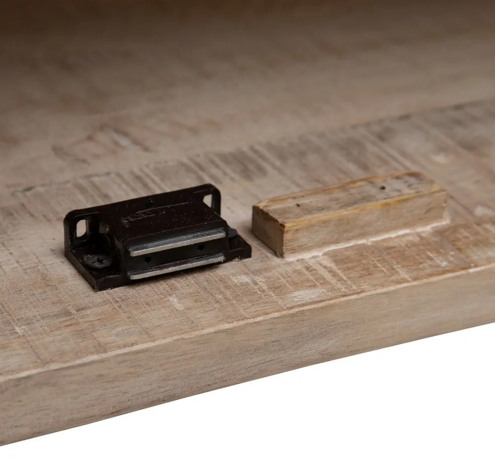 Витрина от масивно манго в естествен цвят 160x71 cm – Ixia