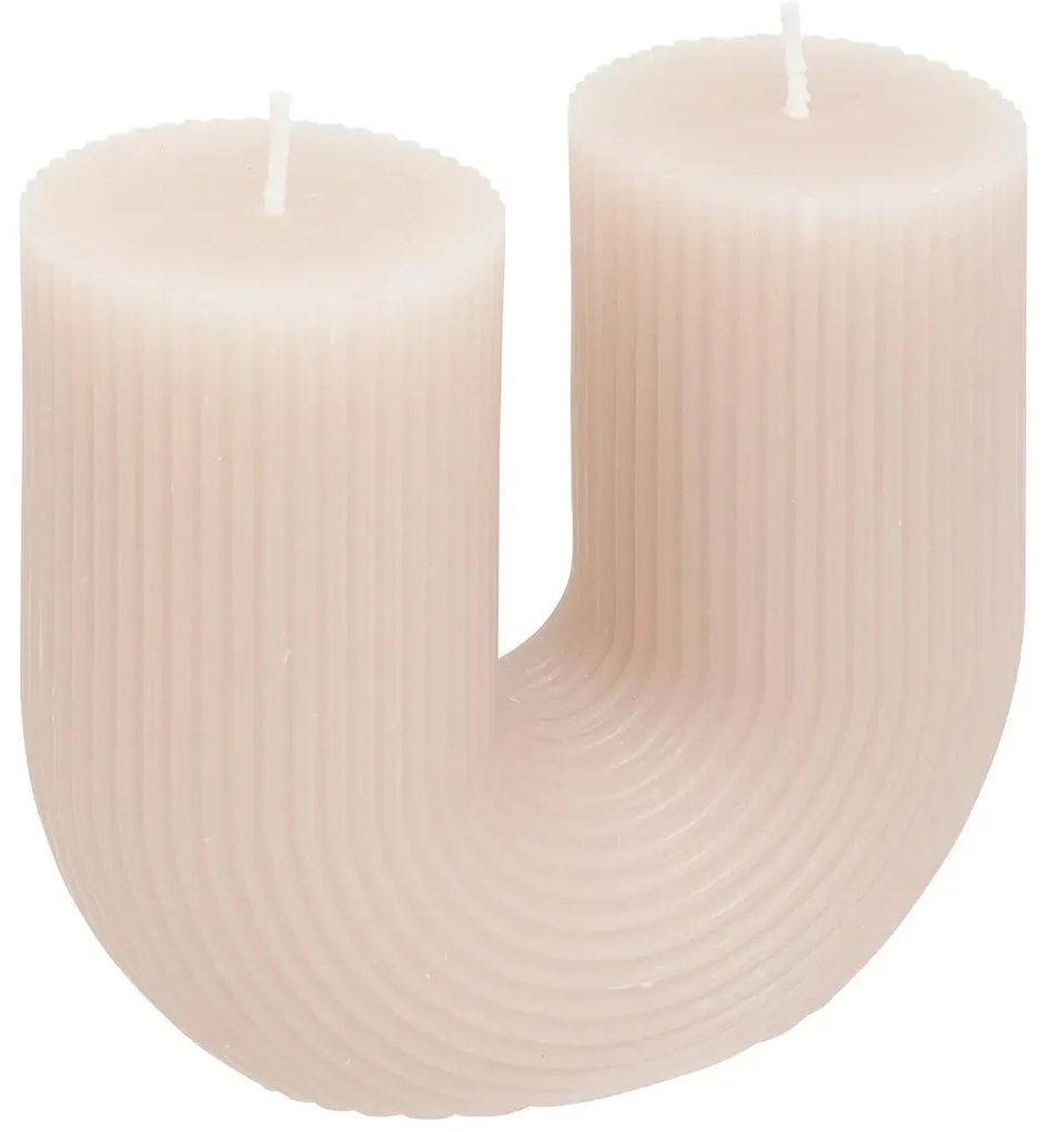 Свещ без аромат atmosphera Demi U - Бял