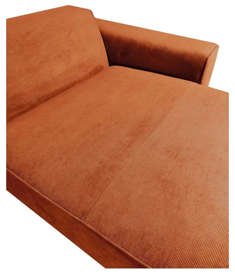 Оранжев ъглов диван от велур (десен ъгъл) Sting - Scandic