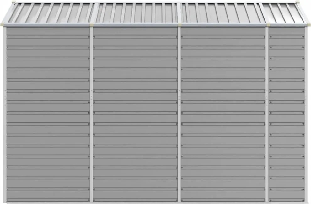 Градинска барака светлосива 191x300x198 см поцинкована стомана
