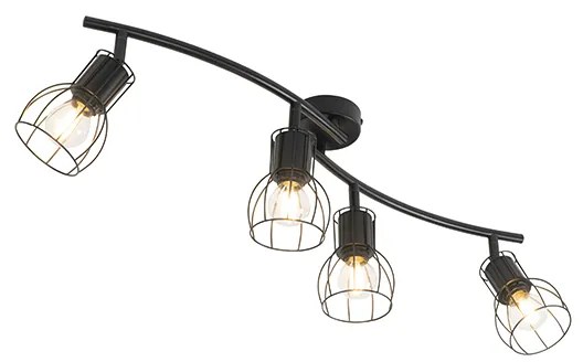 Модерен таванен прожектор черен 86 см 4-светлина - Botu