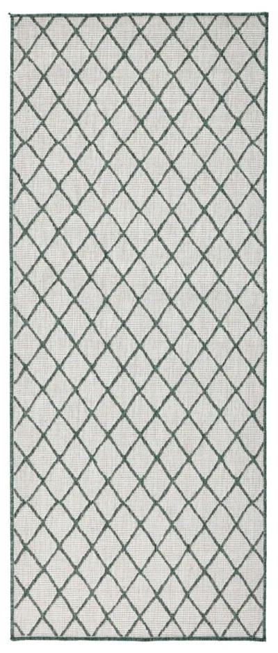 Зелен и кремав килим на открито , 80 x 250 cm Malaga - NORTHRUGS