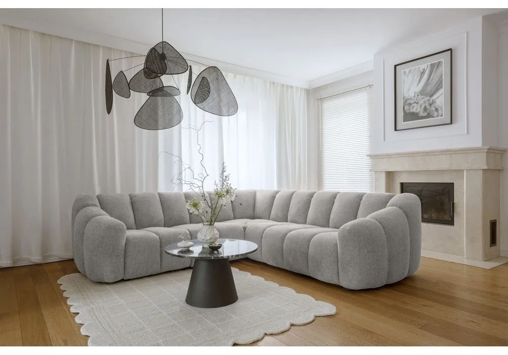 Светлосив ъглов диван Shell – Miuform