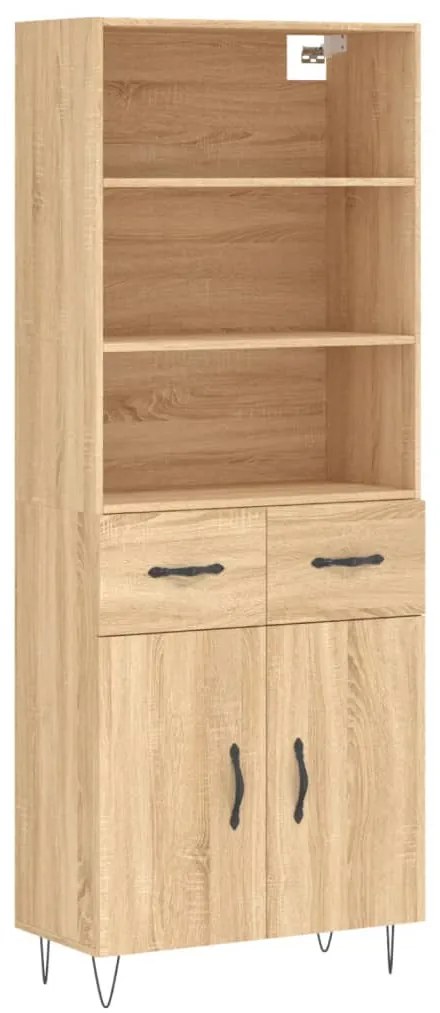 3200548 vidaXL Висок шкаф, дъб сонома, 69,5x34x180 см, инженерно дърво