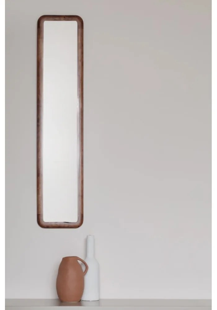 Стенно огледало от масивно дърво 26x120 cm Nyko – White Label