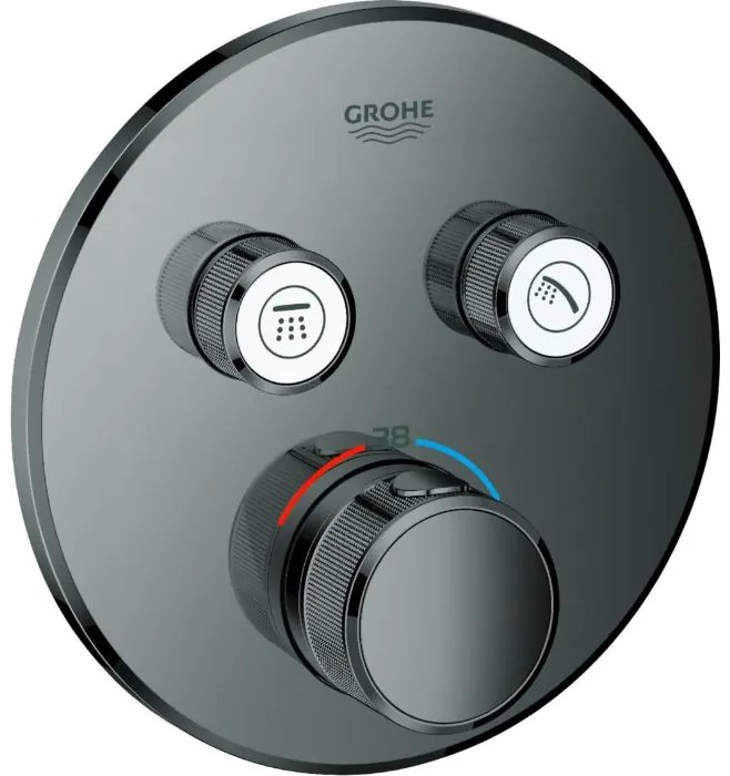 Термостатичен вграден кран 2 изхода Grohe Ι-Anthracite Glossy