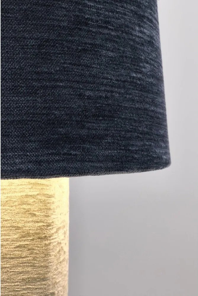 Синя метална настолна лампа с текстилен абажур (височина 50 cm) Demra – Bizzotto