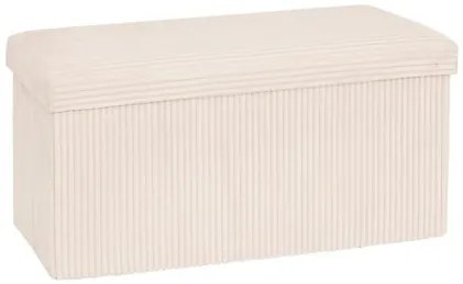 Пейка със съхранение atmosphera Arum, Рипсено кадифе, Сгъваема, 76x38 cm - Слонова кост