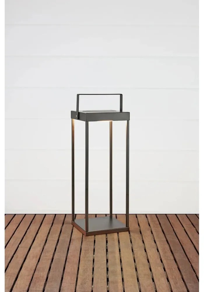 Черен екстериорен LED фенер със соларен панел с USB (височина 53 cm) Pure – Markslöjd