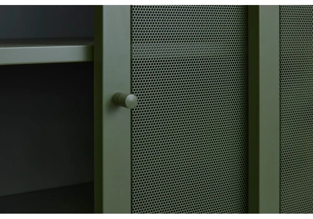 Тъмнозелено метално шкафче с плъзгащи се врати 90x140x40 cm Veep – Unique Furniture