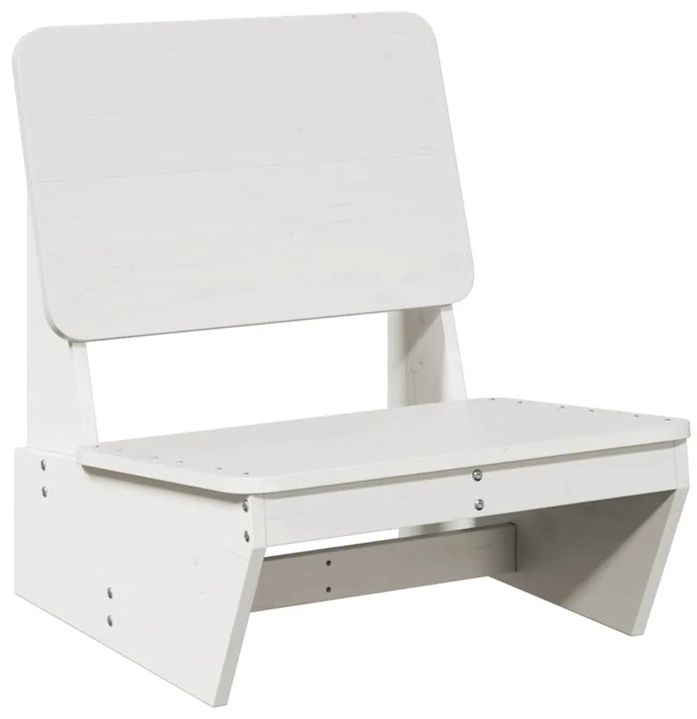 859308 vidaXL Градински стол, бял, 60x64x70,5 см, борово дърво масив