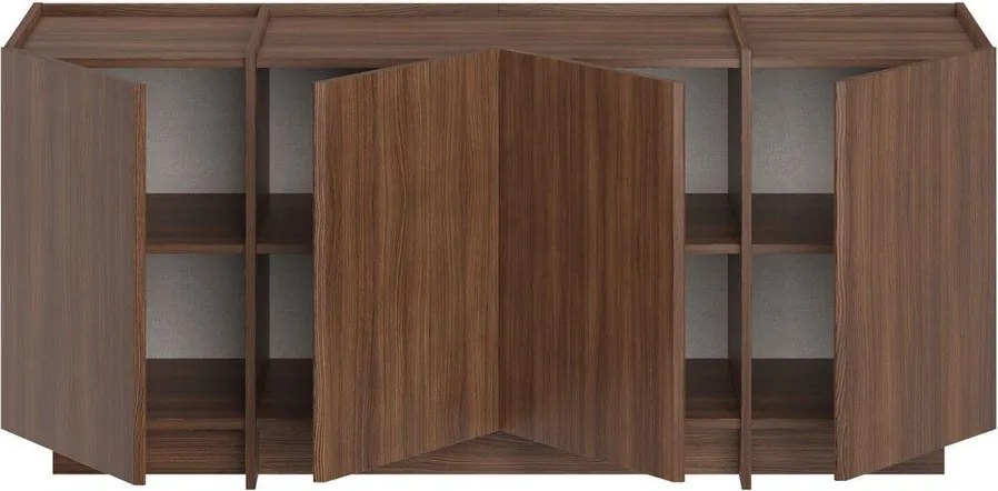 Скрин от декор от орех с отвор за кабели в тъмно естествен цвят 180x80x45 cm Dorma – Kalune Design