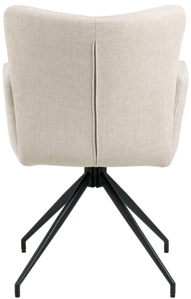 Бежови тапицирани трапезни столове в комплект с подлакътници 2 бр. Laura – Actona