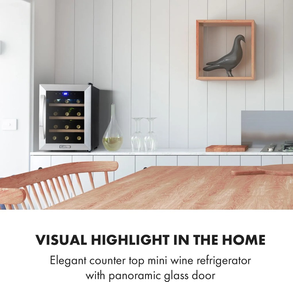 Klarstein Reserva 12 Uno, винотека, 31 литра, 11 - 18 °C, една зона