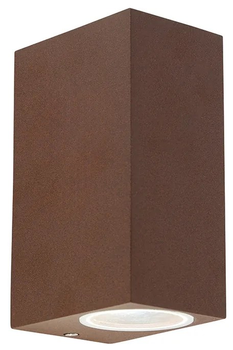 Интелигентна стенна лампа ръждясало кафява IP44 с 2 Wifi GU10 - Baleno