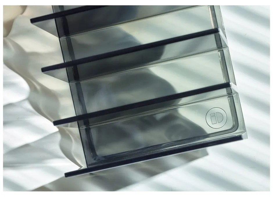 Матово черен органайзер за козметика за баня от рециклирана пластмаса Palette Station - iDesign