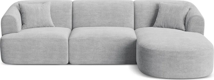 Светлосив ъглов диван от рипсено кадифе (десен ъгъл) Campi – Cosmopolitan Design