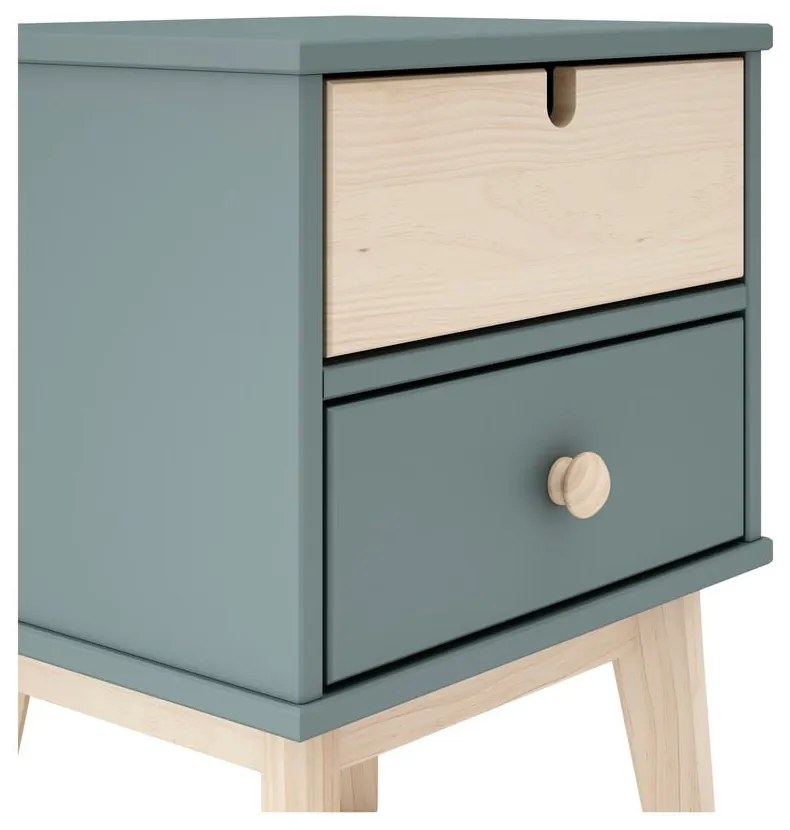 Детско нощно шкафче сиво-зелено Estefania – Marckeric
