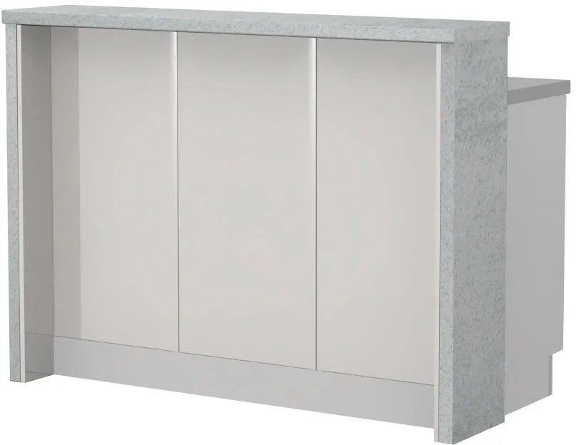 Островна кухненска пейка Modena-Length: 135 cm.-White glossy-Chromix Silver