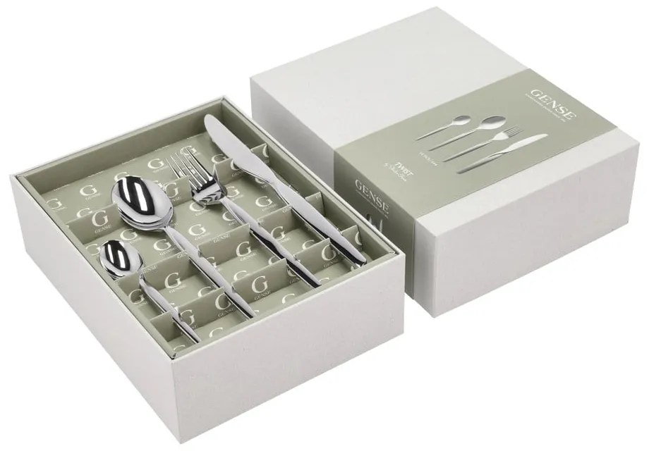 Прибори за хранене от неръждаема стомана в сребрист цвят 16 бр. Twist – Gense