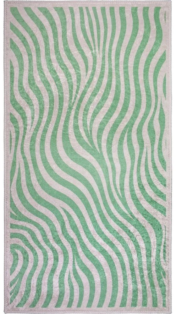 Зелен килим подходящ за пране 60x100 cm Green Zebra – Vitaus