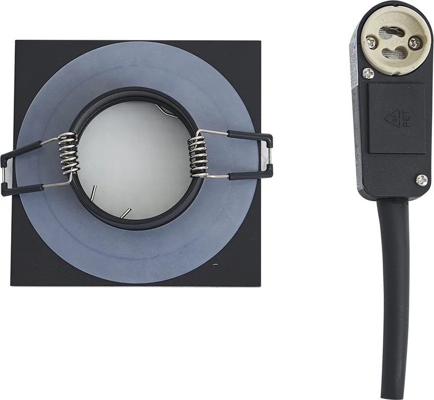 Комплект от 6 модерни вградени прожектора черни, въртящи се и накланящи се IP44 - Qure