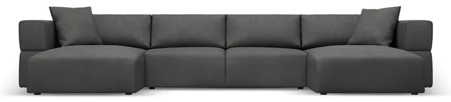 Тъмносив ъглов U-образен диван Esther – Milo Casa