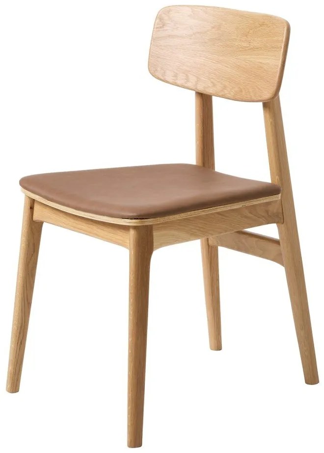 Трапезен стол от имитация на кожа в кафяв и естествен цвят Livo – Unique Furniture