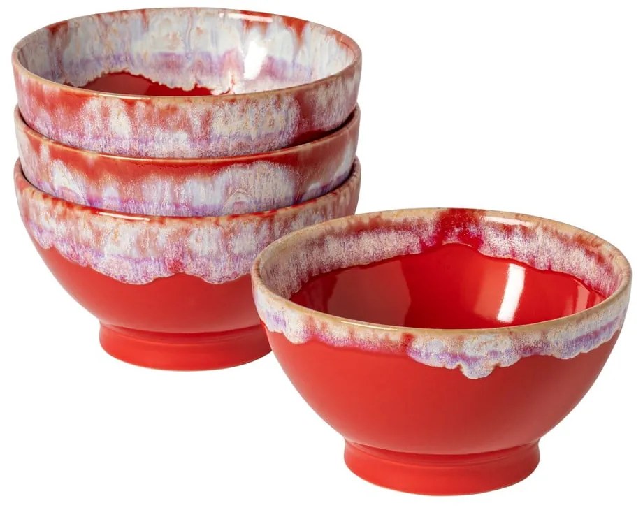 Червени керамични купички в комплект от 4 части ø 15 cm Latte - Costa Nova