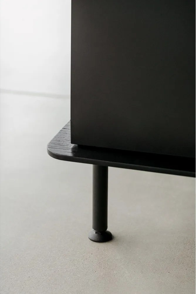 Черен скрин с отвор за кабели 120x88x50 cm Suumo – noo.ma