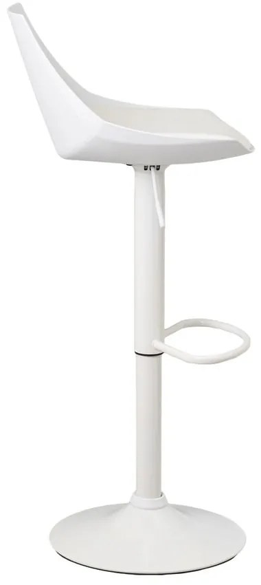 Бели бар столове в комплект от 2 бр. с регулируема височина от имитация на кожа (височина на седалката 56,5 cm) – Casa Selección
