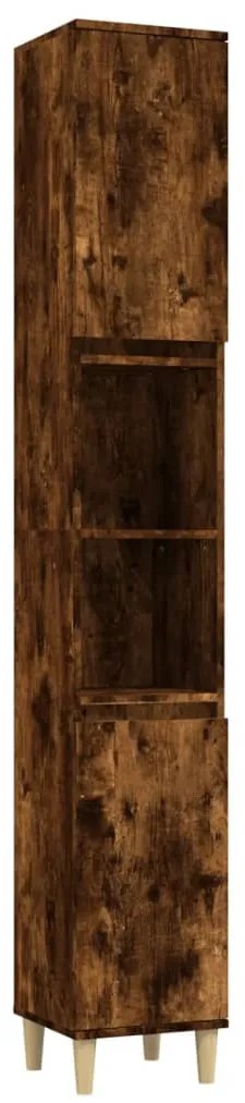 819793 vidaXL Шкаф за баня, опушен дъб, 30x30x190 см, инженерно дърво