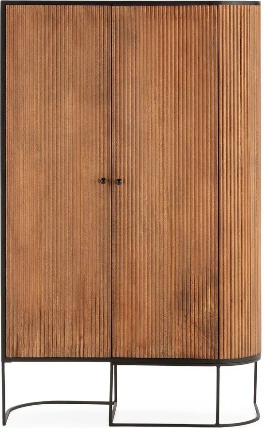 Скрин от масивно манго в естествен цвят 100x165x40 cm Curve – MOME