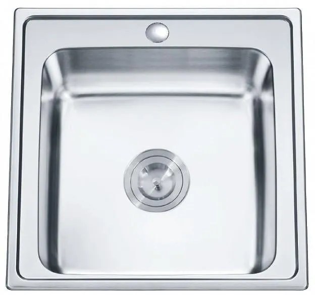 Кухненска мивка ICK 5050 TAMPICO, неръждаема стомана, едно корито, със сифон, 50x50см