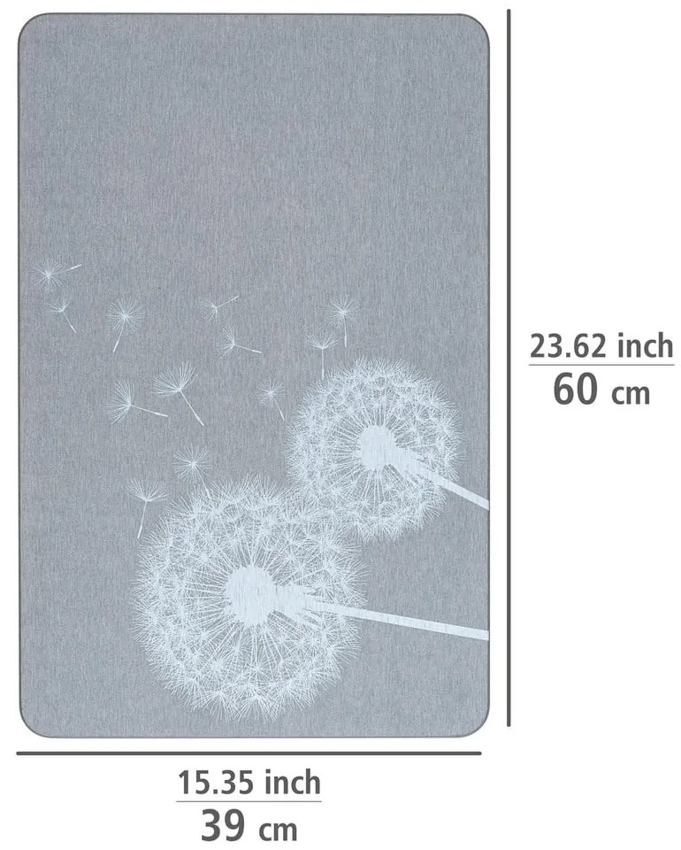 Сив килим за баня от диатомична глина 39x60 cm Astera – Wenko
