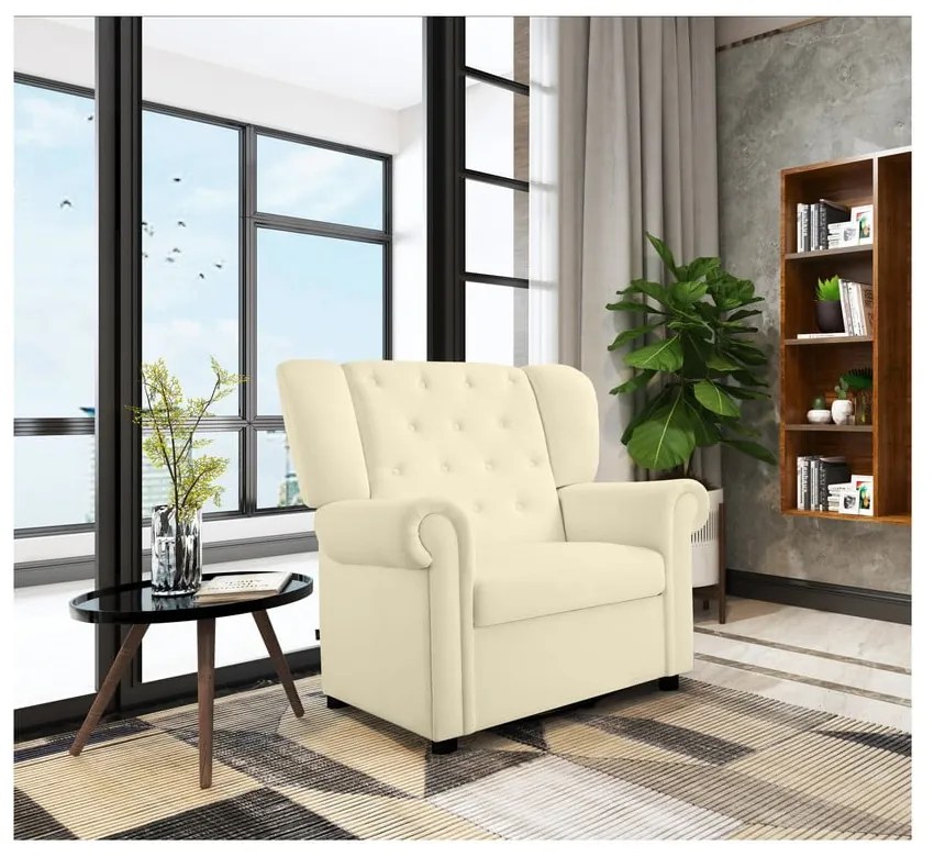 Бяло кадифено люлеещо се кресло Lillyse – Støraa