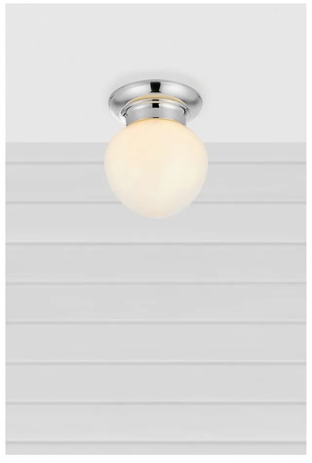 Бяло/сребристо осветително тяло за таван със стъклен абажур Ronda – Markslöjd