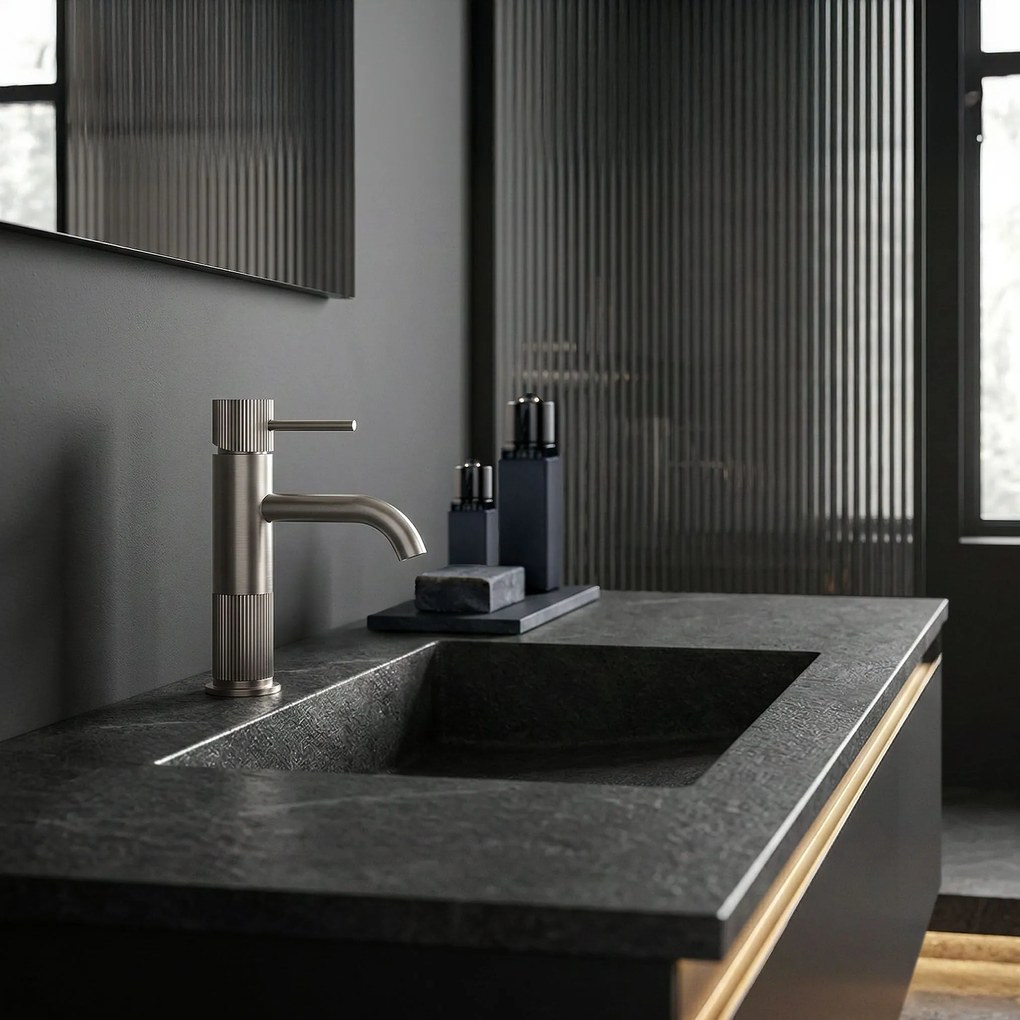 Смесител за баня Rea Lungo Stripe Brush Nickel Low