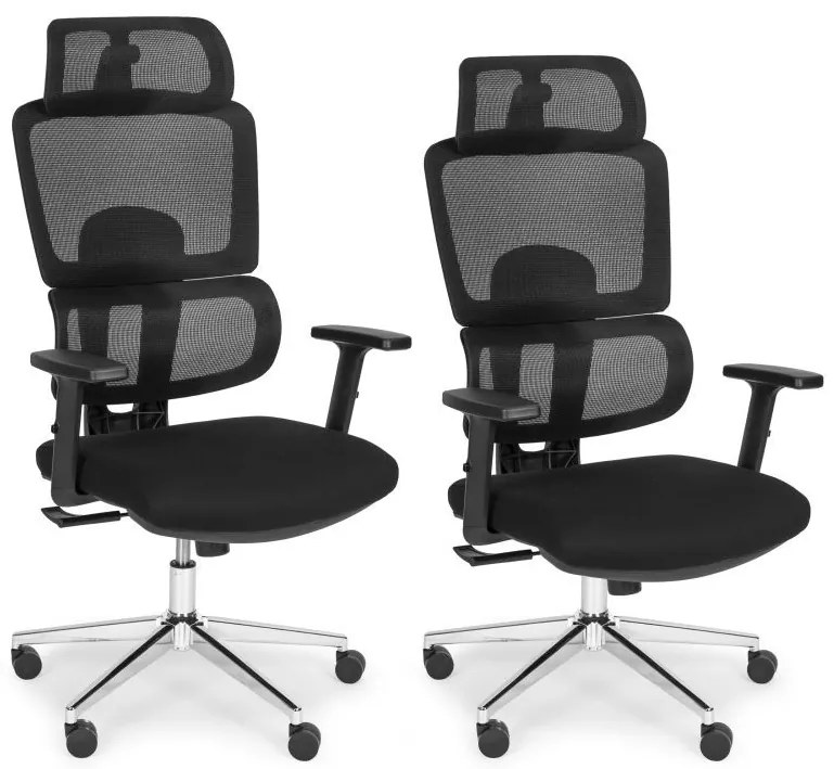 Ергономичен офис стол от мрежа с регулируема облегалка за глава