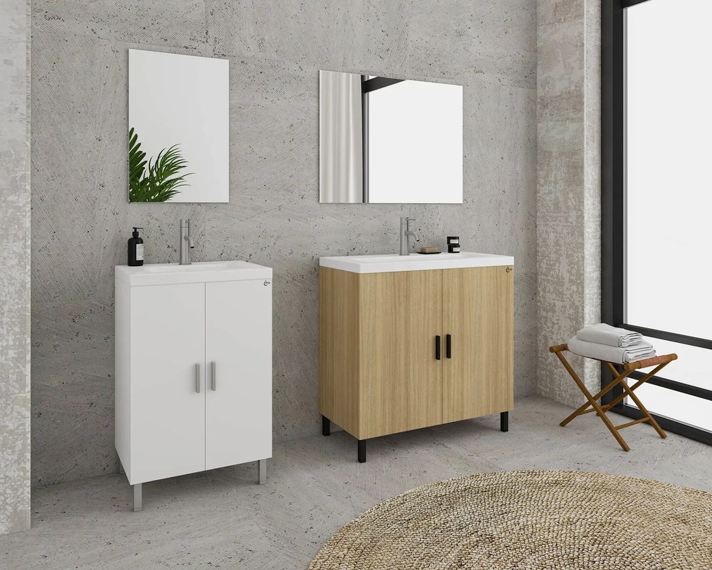 Комплект за баня Drop Roma 80 slim-Светъл естествен цвят