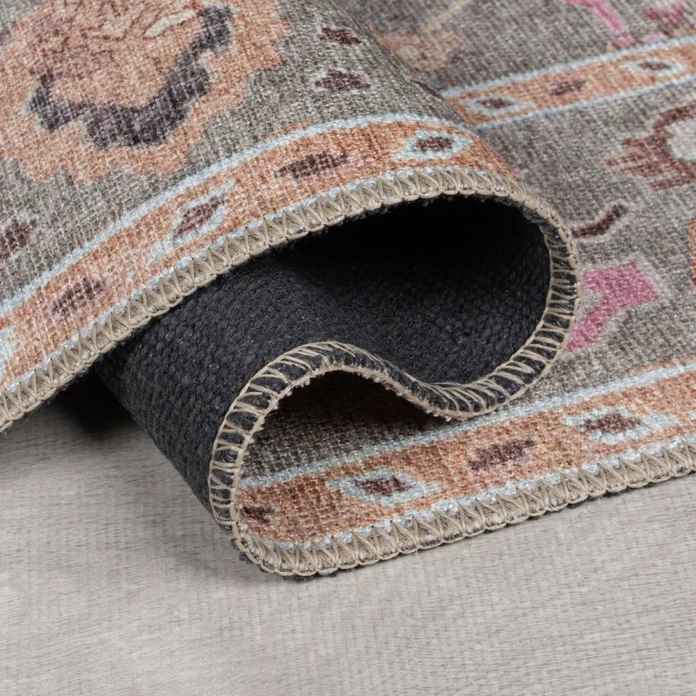 Светлозелен килим подходящ за пране 152x230 cm Una Floral – Flair Rugs