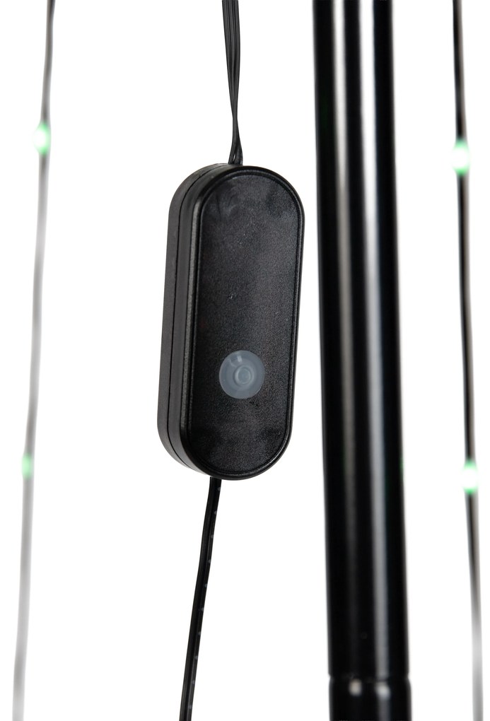 Коледна подова лампа черна 240 см вкл. LED RGB IP44 с дистанционно управление - Nagi