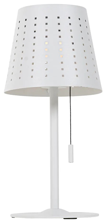 Комплект от 2 настолни лампи бяло с включени LED димиращи се на 3 степени презареждащи се и слънчеви - Ferre