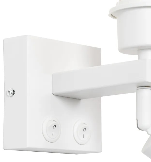 Модерна стенна лампа бяла с лампа за четене - Brescia