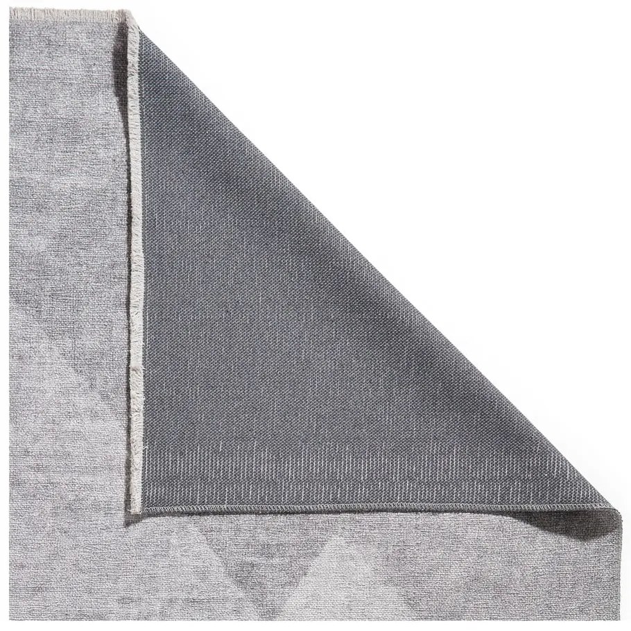 Светлосив килим със смес от памук подходящ за пране 122x170 cm Whisper – Think Rugs