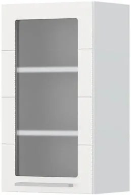 Висящ шкаф Hudson V7-40-1KS with Витрина-White - White glossy