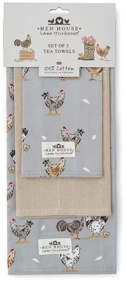 Памучни кърпи за съдове в комплект от 3 бр. 45x65 cm Hen House – Cooksmart ®